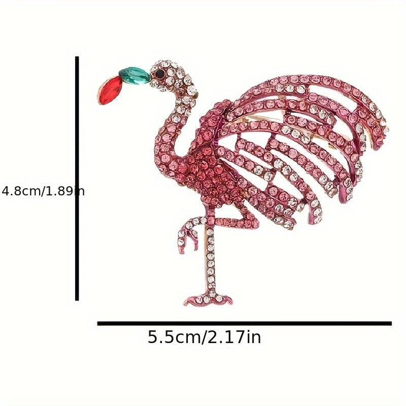 Vintage uslubidagi Flamingo Rhinestone Brooch Pin - Palto va ko'ylaklar uchun nozik qotishma va kristall yeng aksessuari