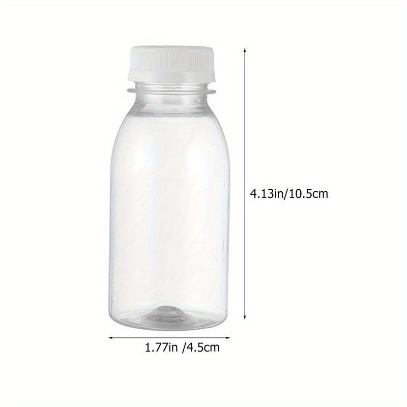 Reusable Clear Plastic Bottles Set of 10 for Water Milk Smoothies