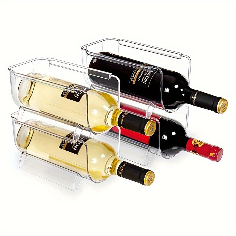 Stackable Transparent Wine Racks for Fridge Cabinet Countertop Storage