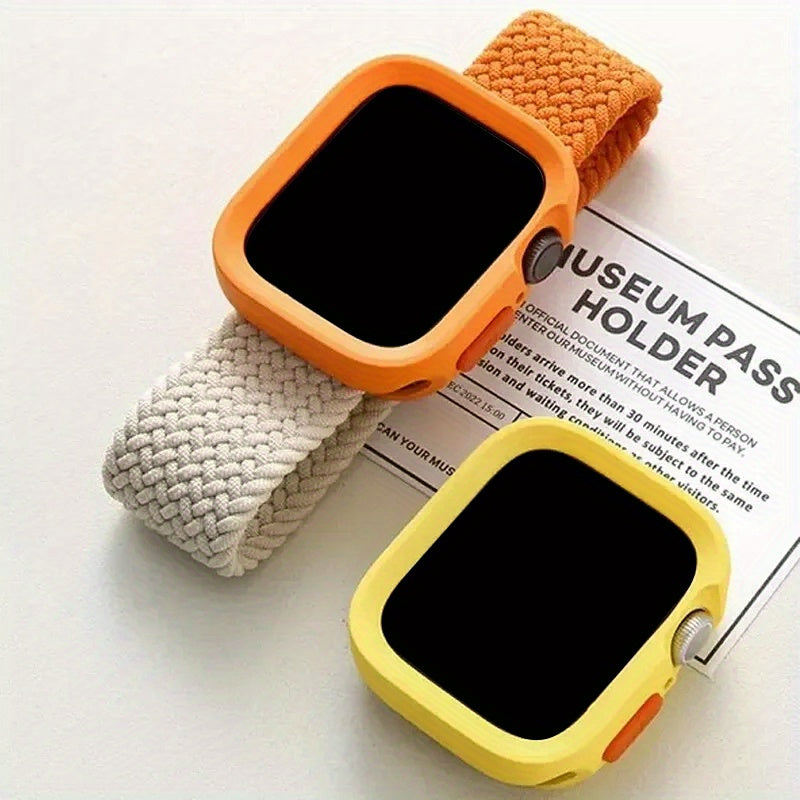 Adjustable Silicone and Nylon Protective Case for Apple Watch Series SE 9 8 7 6 5 4 40mm 44mm 45mm 49mm