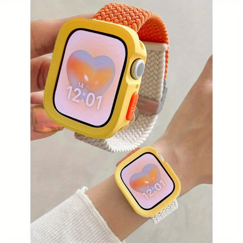 Adjustable Silicone and Nylon Protective Case for Apple Watch Series SE 9 8 7 6 5 4 40mm 44mm 45mm 49mm