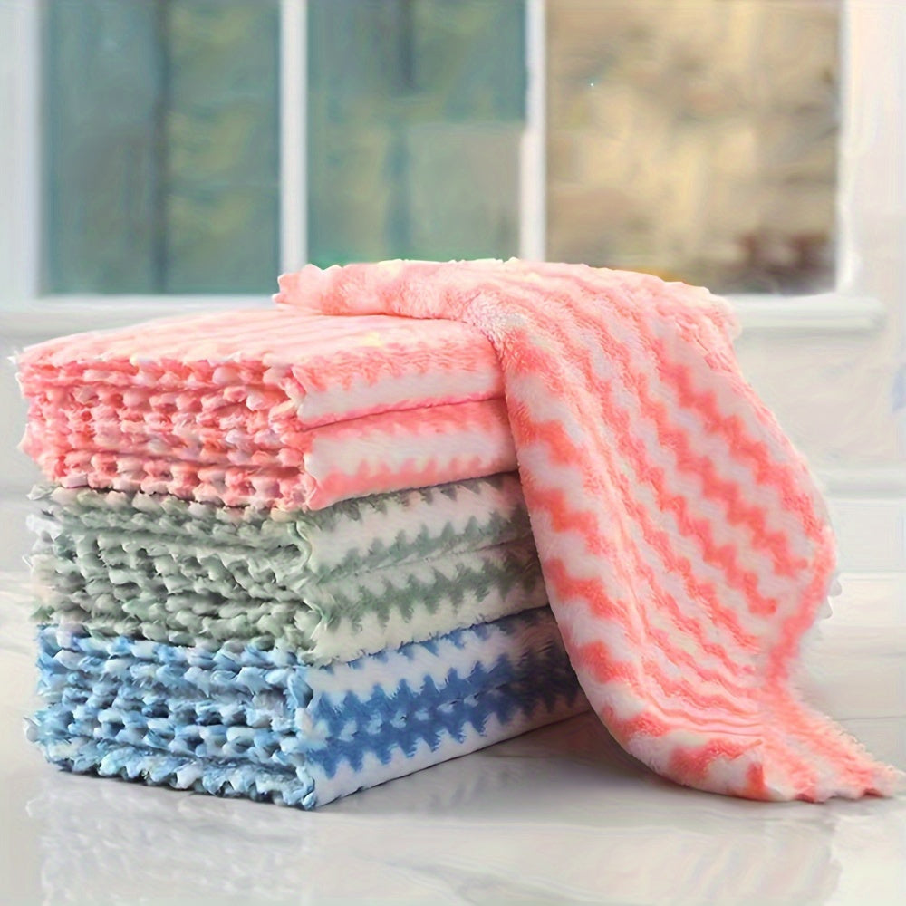 Set of 5 Microfiber Dish Cloths, Absorbent Fast-Drying Towels for Kitchen Cleaning