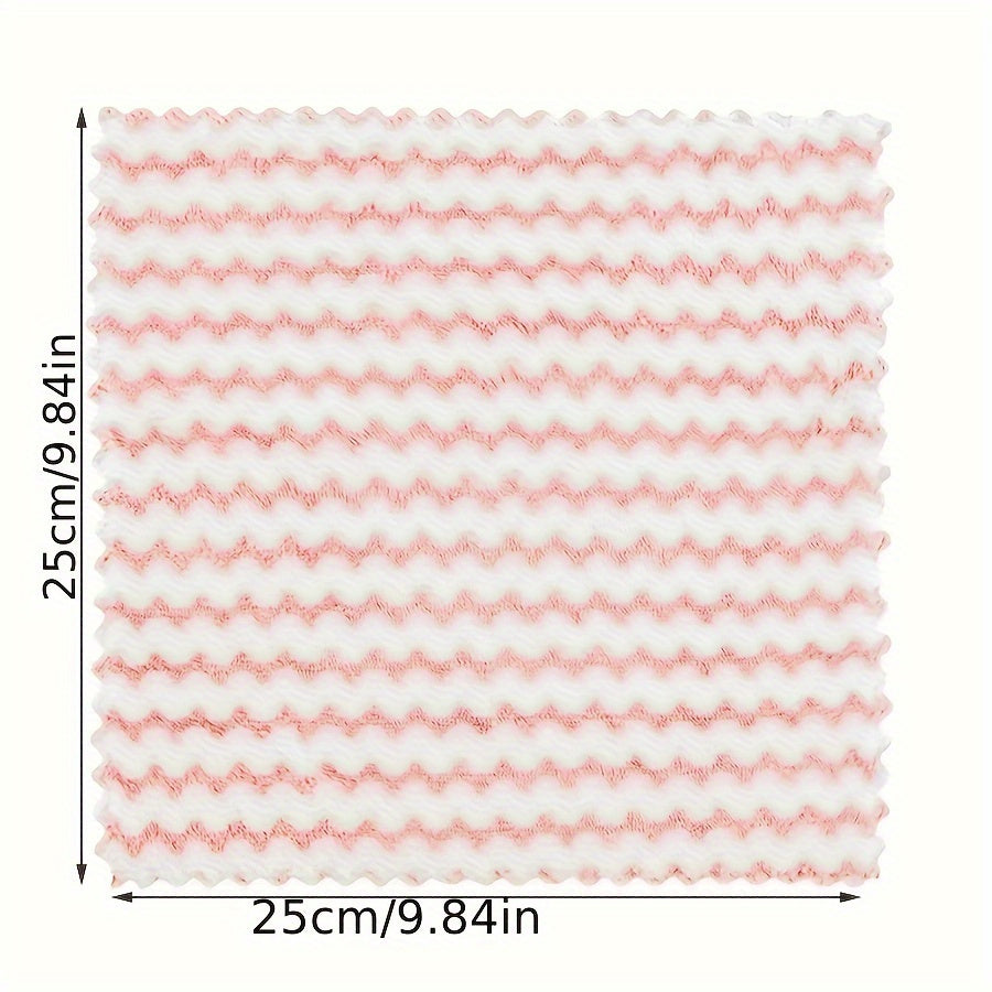 Set of 5 Microfiber Dish Cloths, Absorbent Fast-Drying Towels for Kitchen Cleaning