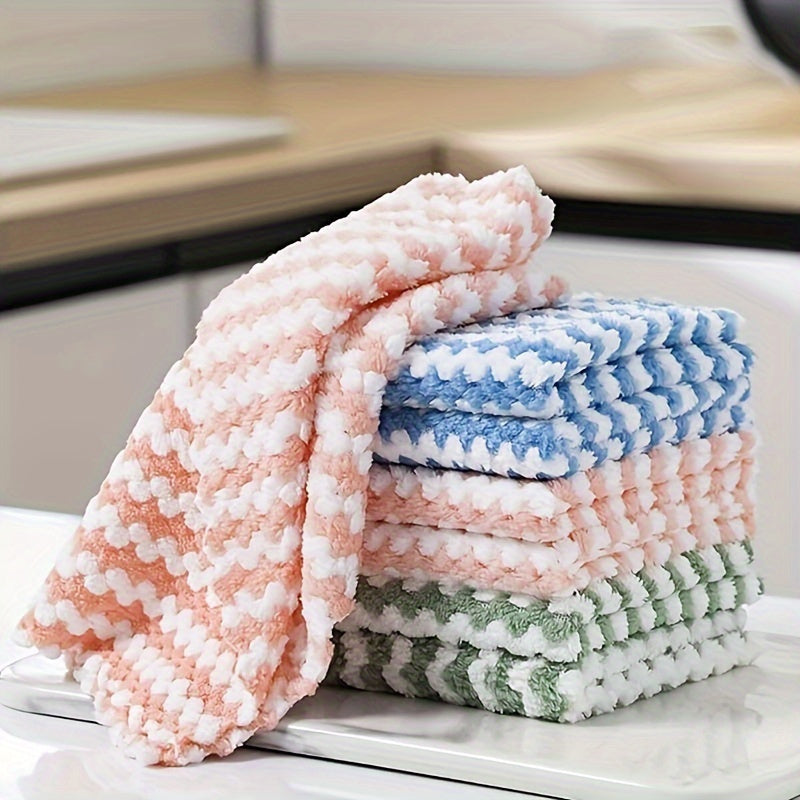 Set of 5 Microfiber Dish Cloths, Absorbent Fast-Drying Towels for Kitchen Cleaning