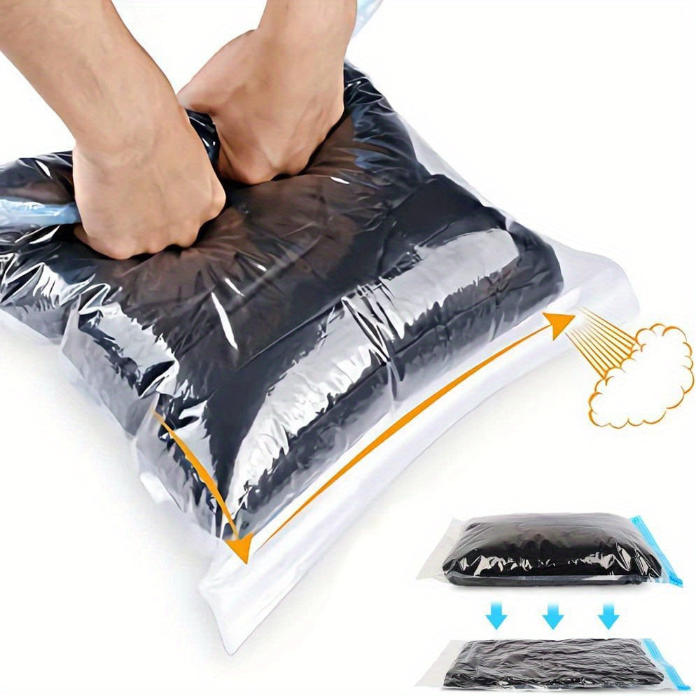 4-Piece Travel Compression Bags Space-Saving Organizing Set No Vacuum Needed