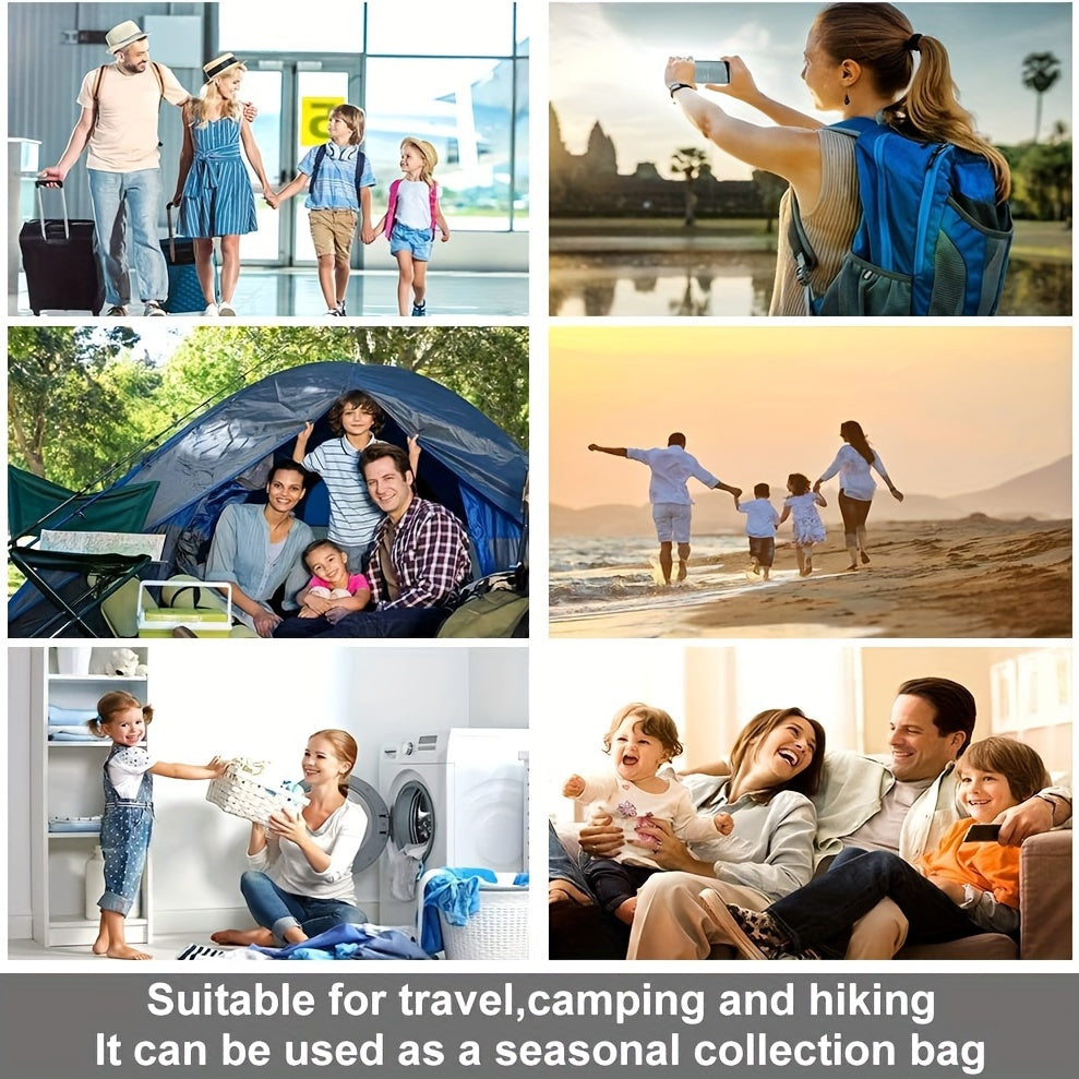 4-Piece Travel Compression Bags Space-Saving Organizing Set No Vacuum Needed