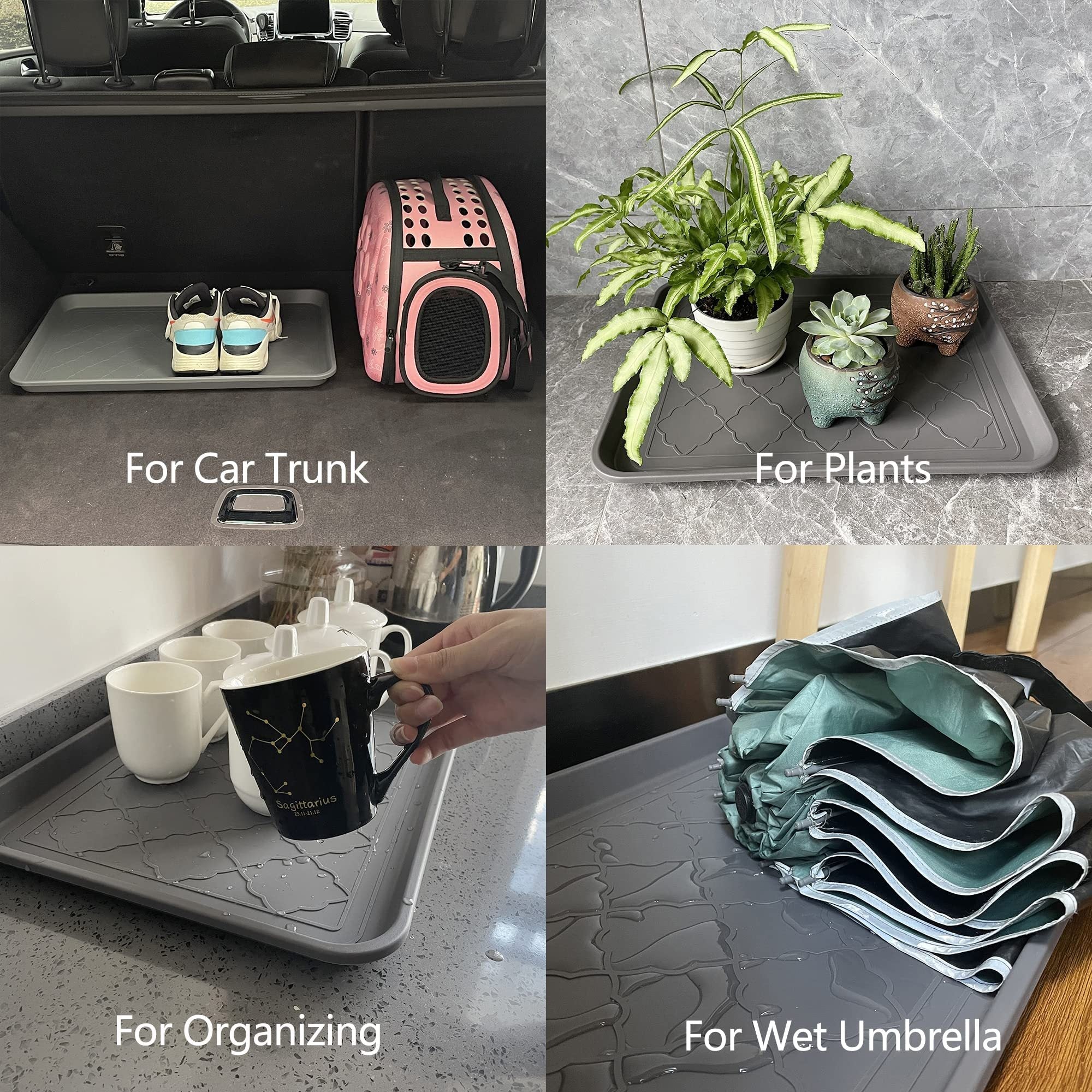 Waterproof Plastic Boot Tray for Entryway Shoes Pet Food Garden Use