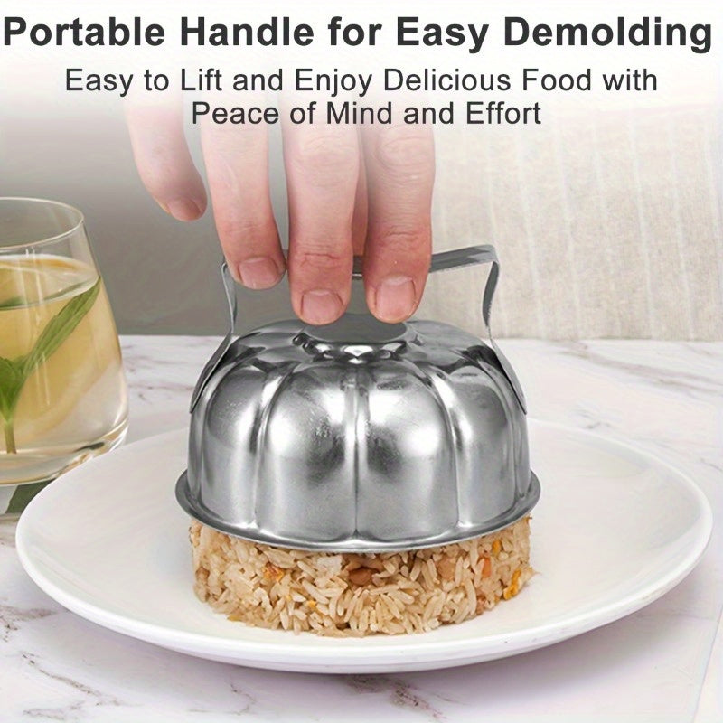 Stainless Steel Rice Mold with Handle for Food-Grade Rice and Vegetable Rolls
