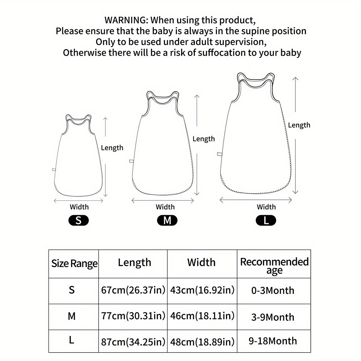 Bolalar uchun uyqu sumkasi, qo'ymaydigan paxta bambuk, 3 yoshgacha, hayvonlar bosimi, ikki tomonlama yivli zippersi bilan