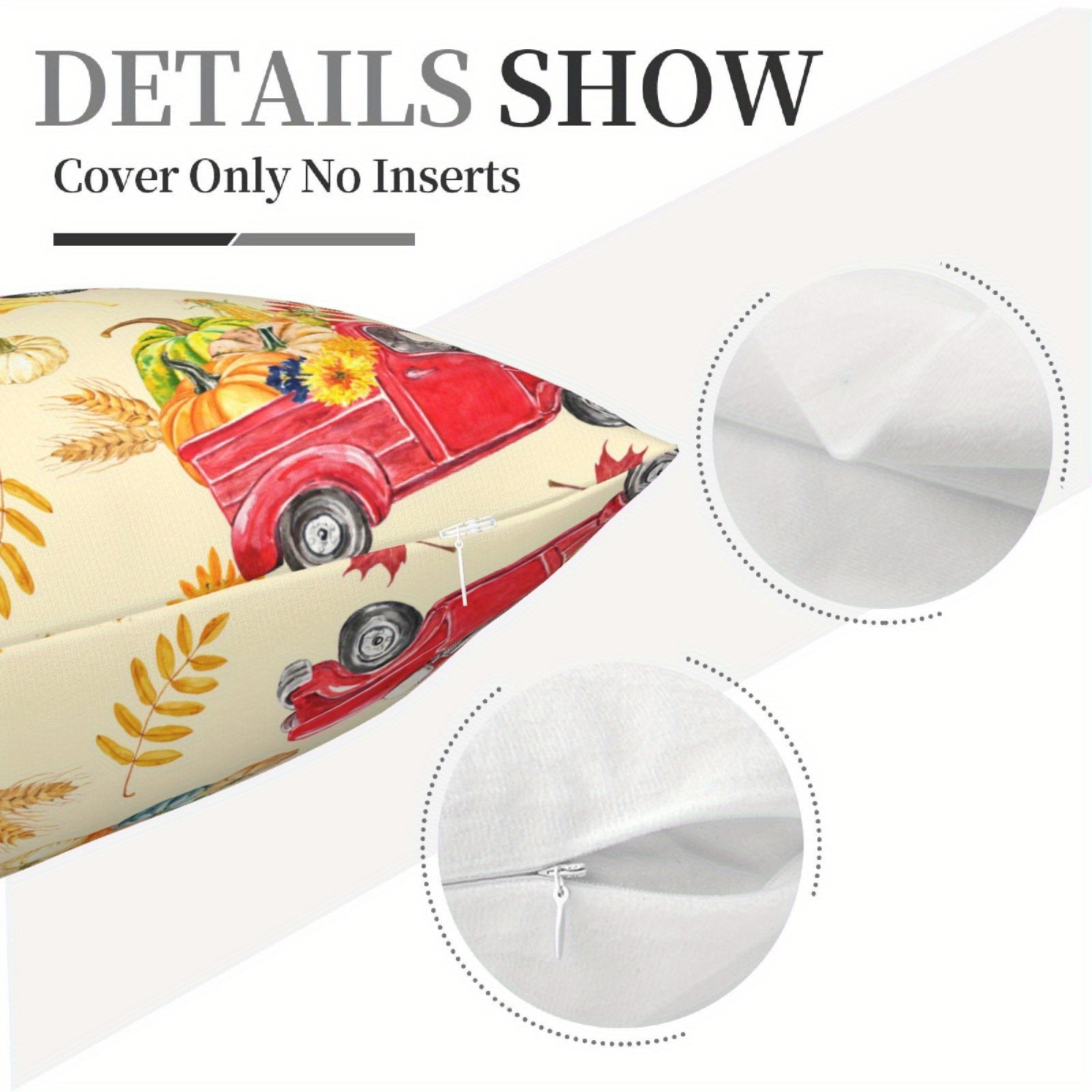 Kuzgi qovoq bilan toʻqilgan yostiq qopqogʻi 45.72x45.72 sm, ikki tomonlama polyester, divan uchun dekor