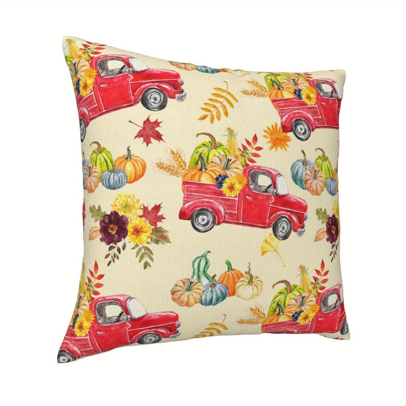 Kuzgi qovoq bilan toʻqilgan yostiq qopqogʻi 45.72x45.72 sm, ikki tomonlama polyester, divan uchun dekor