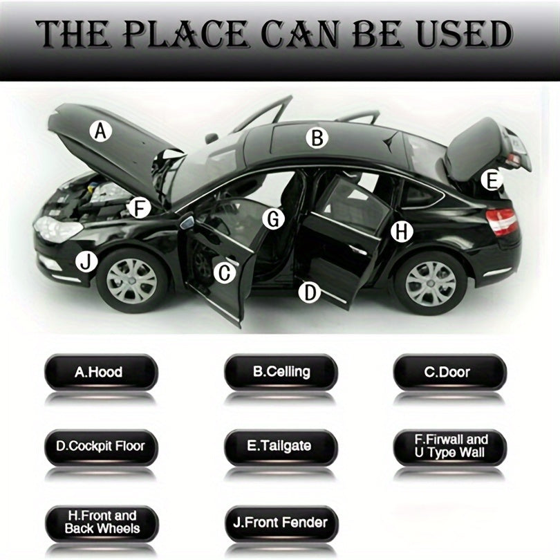 Foam Rubber Soundproofing Insulation Mat for Car Hood Fenders 10mm Thick