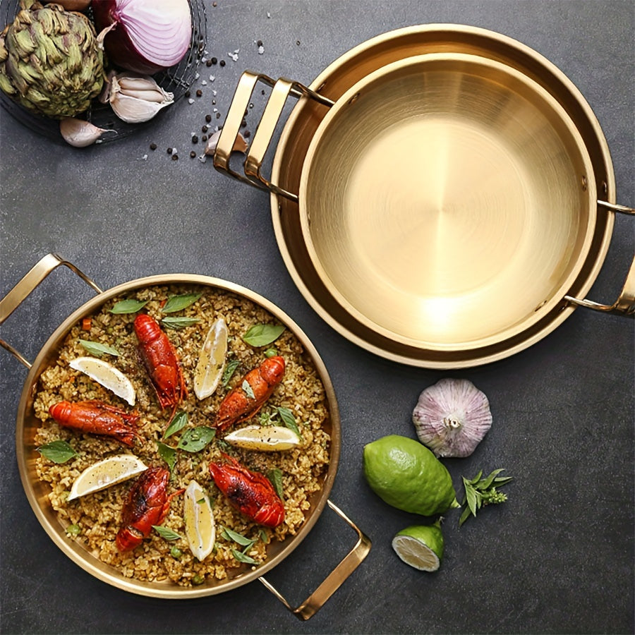 Stainless Steel Skillet Set 1 Piece Dishwasher Safe Induction Compatible Space-Saving