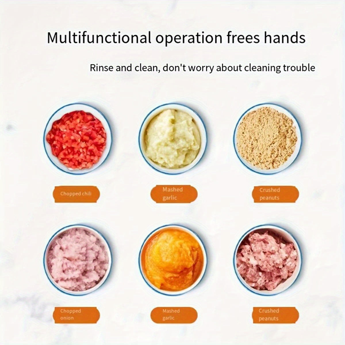 Manual Garlic Press and Vegetable Chopper Stainless Steel 500ml Capacity