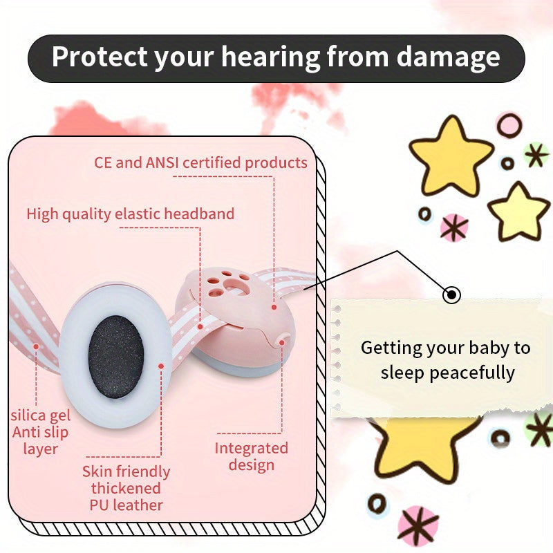 Детские наушники-беруши с шумоподавлением, регулируемые, розовые, белые, серые
