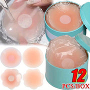 12 Silicone Nipple Covers Reusable Seamless Invisible Bra Padding Set