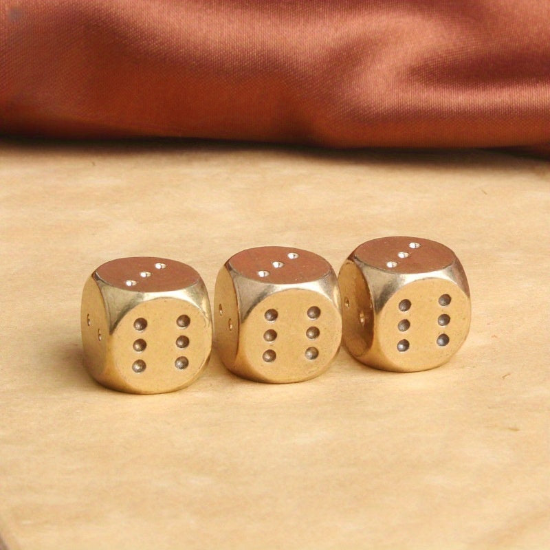 Solid Brass Dice for Chess Card Games Mahjong Entertainment at Home and Events