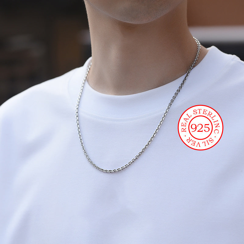 Ретро цепочка-ожерелье из серебра 925 пробы - Идеальный подарок для вашего партнера, отлично подходит для дней рождения