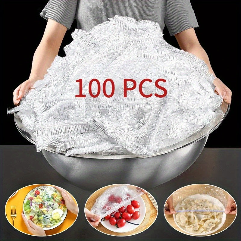 Reusable Food Storage Wraps Set of 100 Clear Plastic Wrap for Leftovers Fruits Vegetables