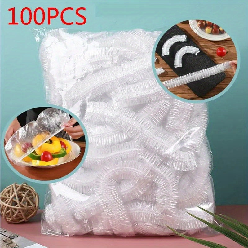 Reusable Food Storage Wraps Set of 100 Clear Plastic Wrap for Leftovers Fruits Vegetables