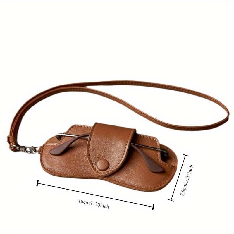 Stylish Korean-Inspired Soft Eyeglass Case with Blue Strap Anti-Pressure Protection