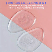 Ayollar uchun yuqori poshnali poyabzalga mo'ljallangan silikon jel old oyoq tagliklari - sirpanmaydigan, qulay, shaffof oyoq yostiqlari, sirpanishga qarshi yuzasi va barqarorlik xususiyatlari bilan.