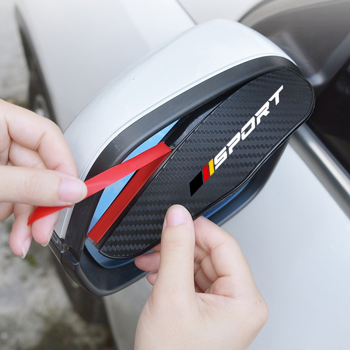 2 шт. Зеркало заднего вида автомобиля, дождевой бровь, карбоновое волокно, солнцезащитный козырек, снегозащитный экран