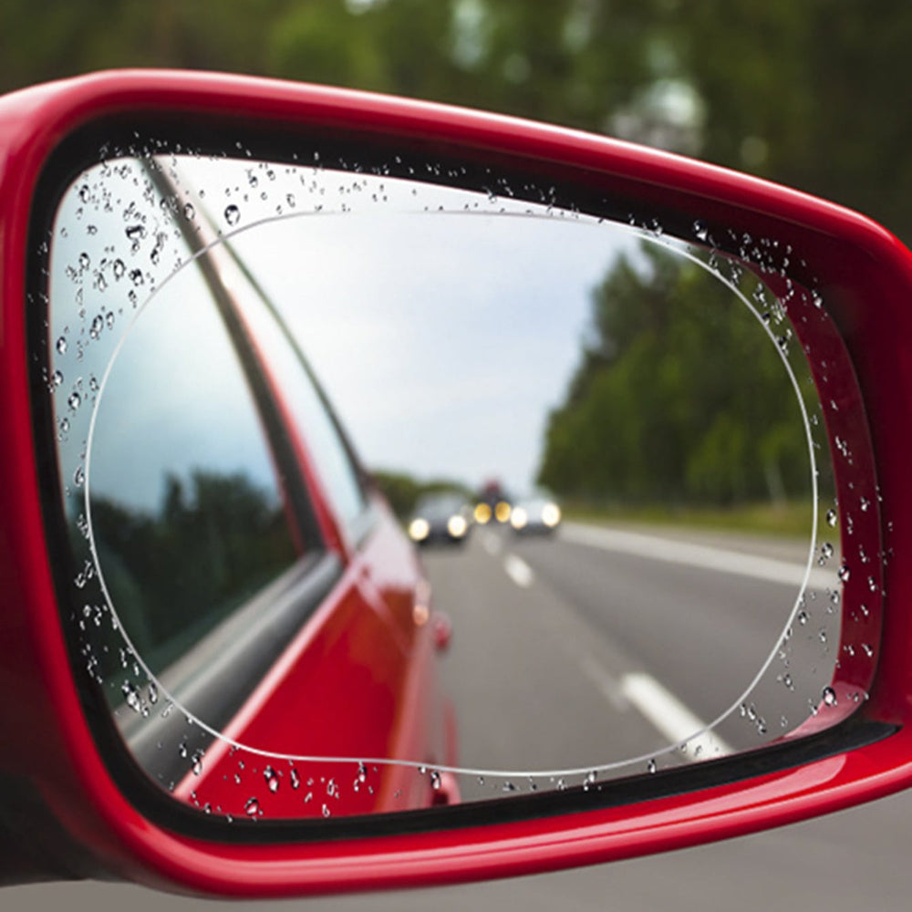 2-Pack PVC Anti-Fog Mirror Film Stickers Waterproof Clear Vision Shield for Car Side Mirrors