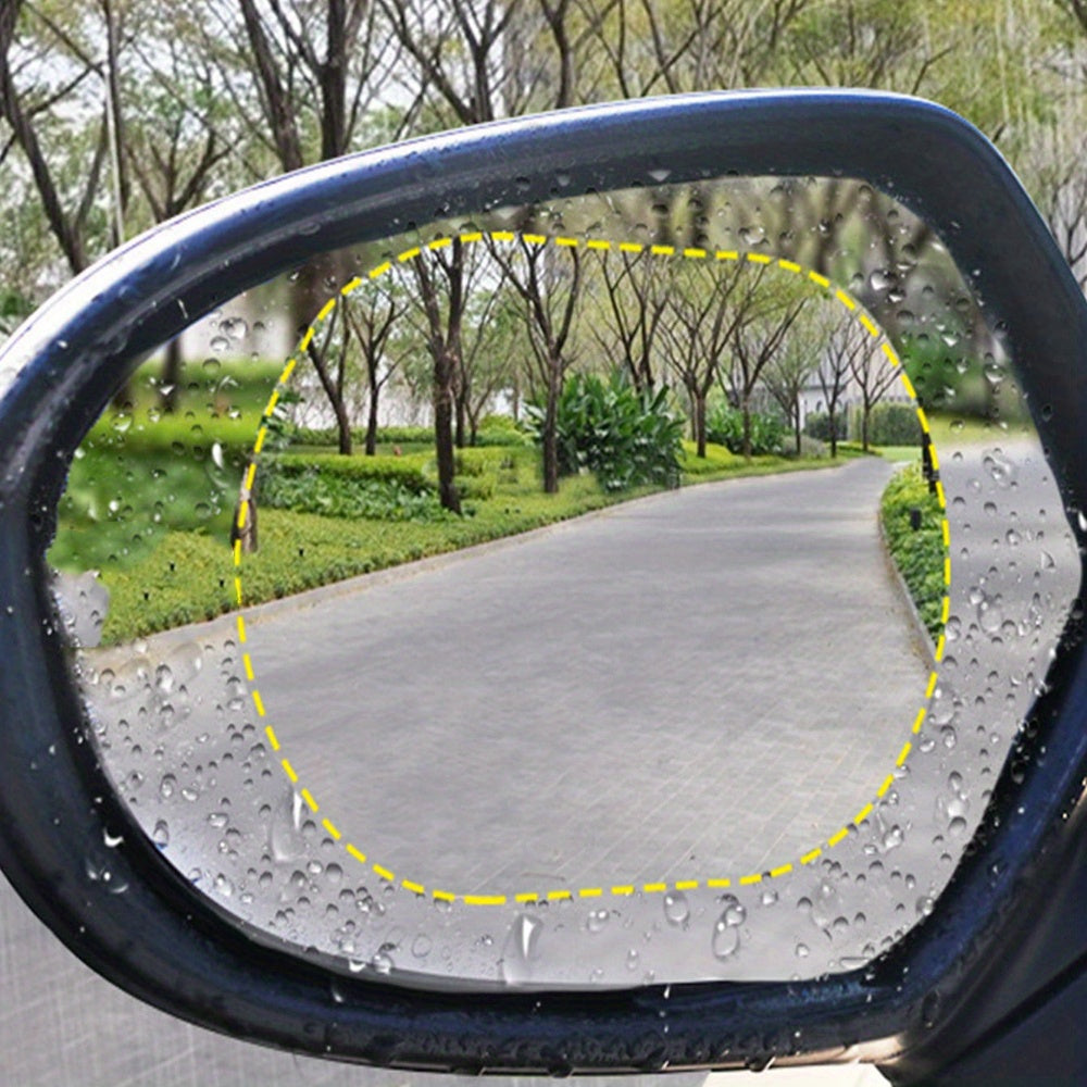 2-Pack PVC Anti-Fog Mirror Film Stickers Waterproof Clear Vision Shield for Car Side Mirrors
