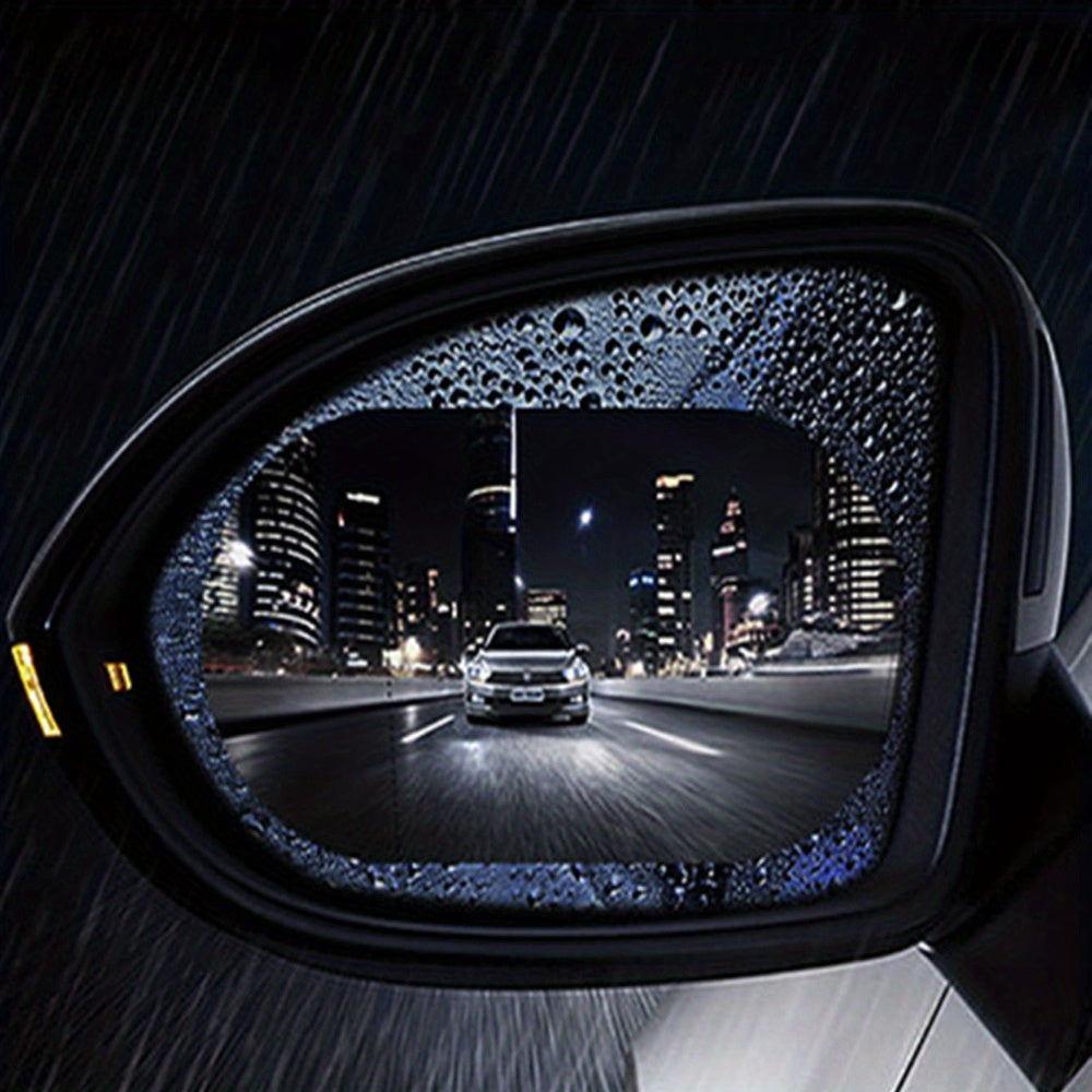 2-Pack PVC Anti-Fog Mirror Film Stickers Waterproof Clear Vision Shield for Car Side Mirrors