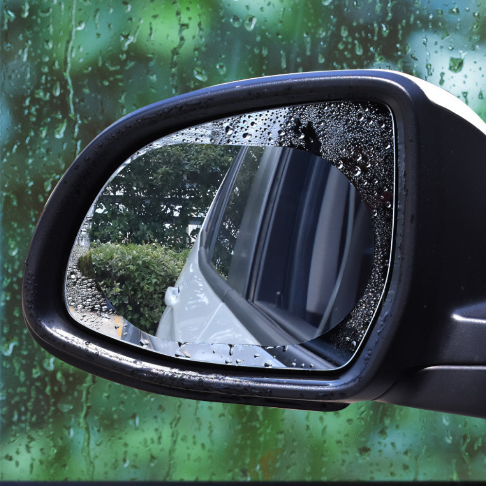 2-Pack PVC Anti-Fog Mirror Film Stickers Waterproof Clear Vision Shield for Car Side Mirrors