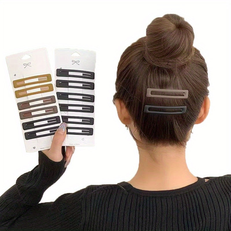 Set of 6 Matte Iron Hair Clips for Women with Hollow Design for Bangs and Flyaways