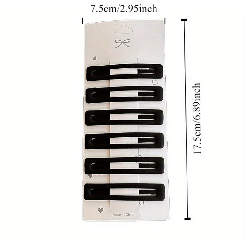 Set of 6 Matte Iron Hair Clips for Women with Hollow Design for Bangs and Flyaways