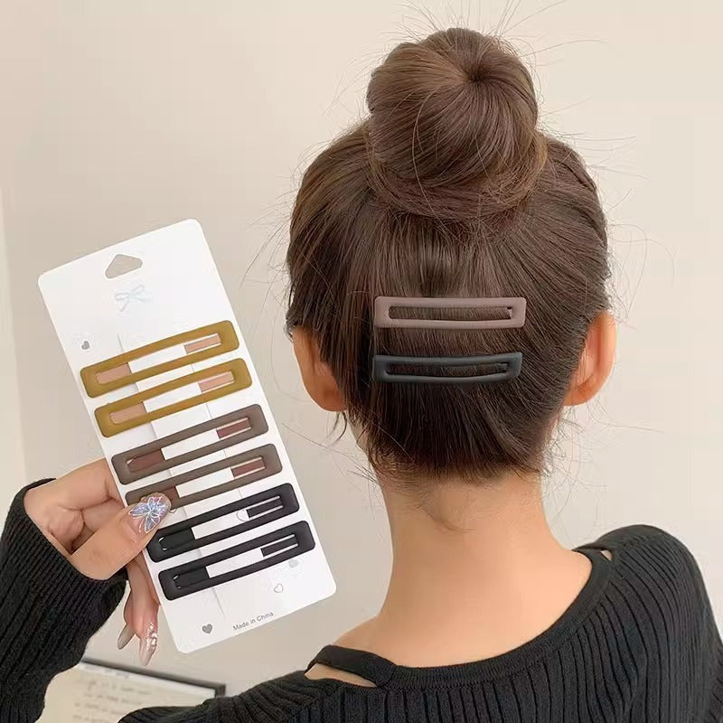 Set of 6 Matte Iron Hair Clips for Women with Hollow Design for Bangs and Flyaways