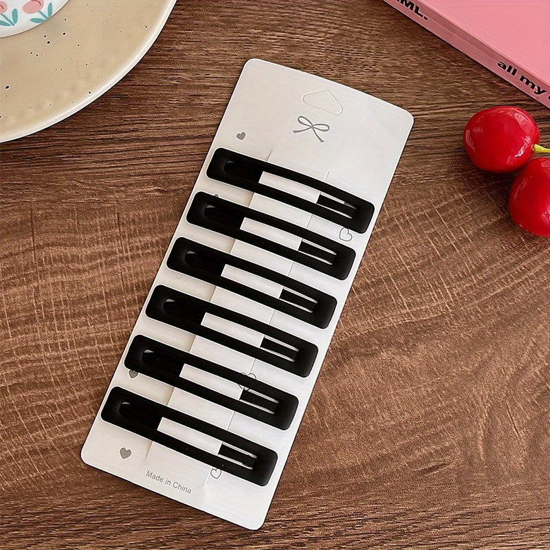 Set of 6 Matte Iron Hair Clips for Women with Hollow Design for Bangs and Flyaways