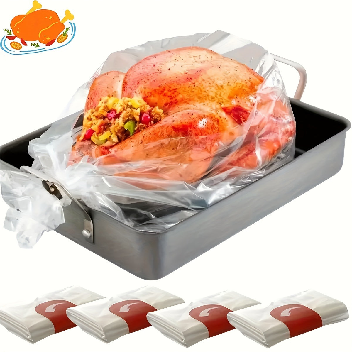 30 bolsas grandes para horno para asar pollo y pavo, duraderas, de plástico PET