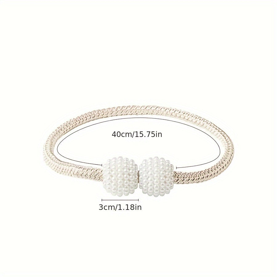 Set of Two Modern Polyester Rope Window Curtain Tiebacks for Home and Office