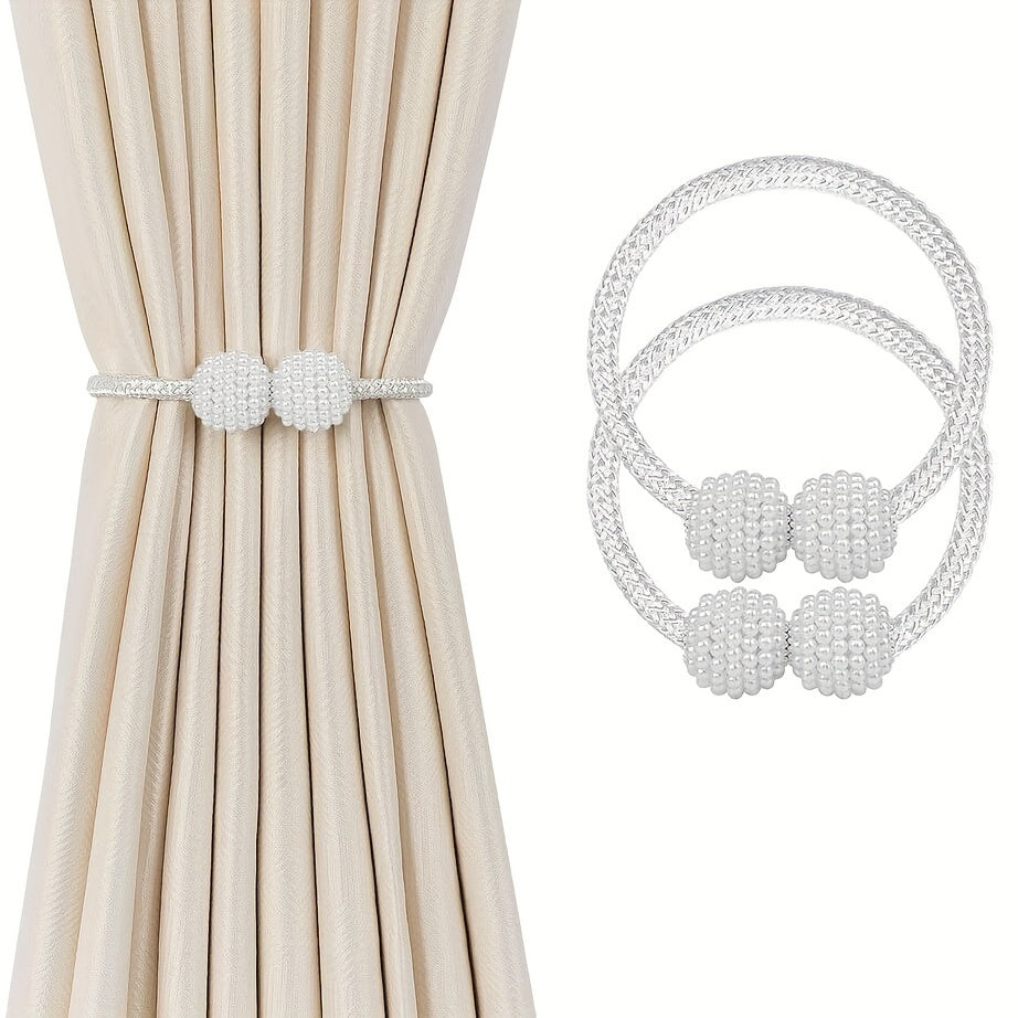 Set of Two Modern Polyester Rope Window Curtain Tiebacks for Home and Office