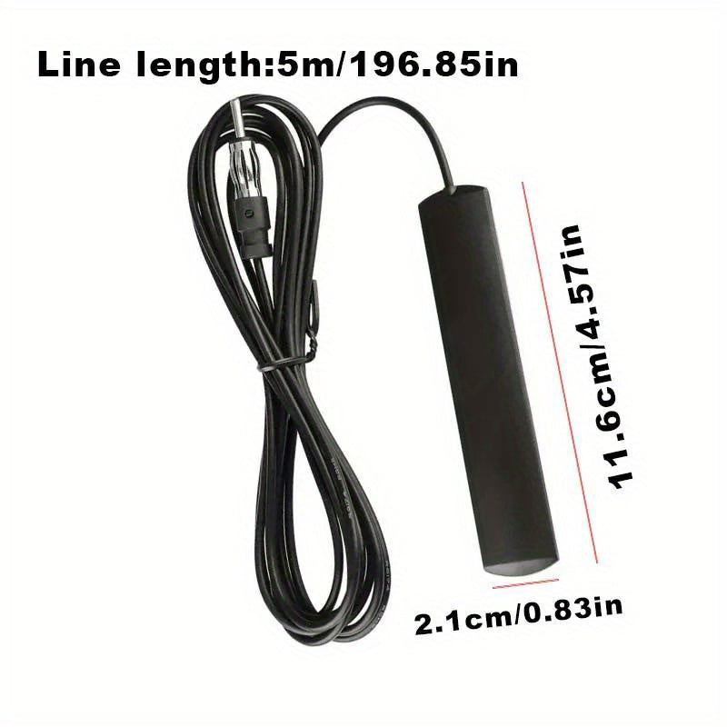 Car Radio Antenna Black 5m Cable Easy Install Stable Signal for All Vehicles