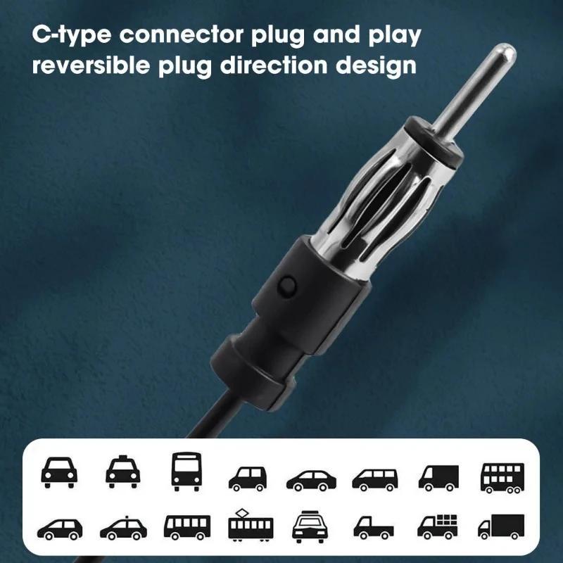 Car Radio Antenna Black 5m Cable Easy Install Stable Signal for All Vehicles