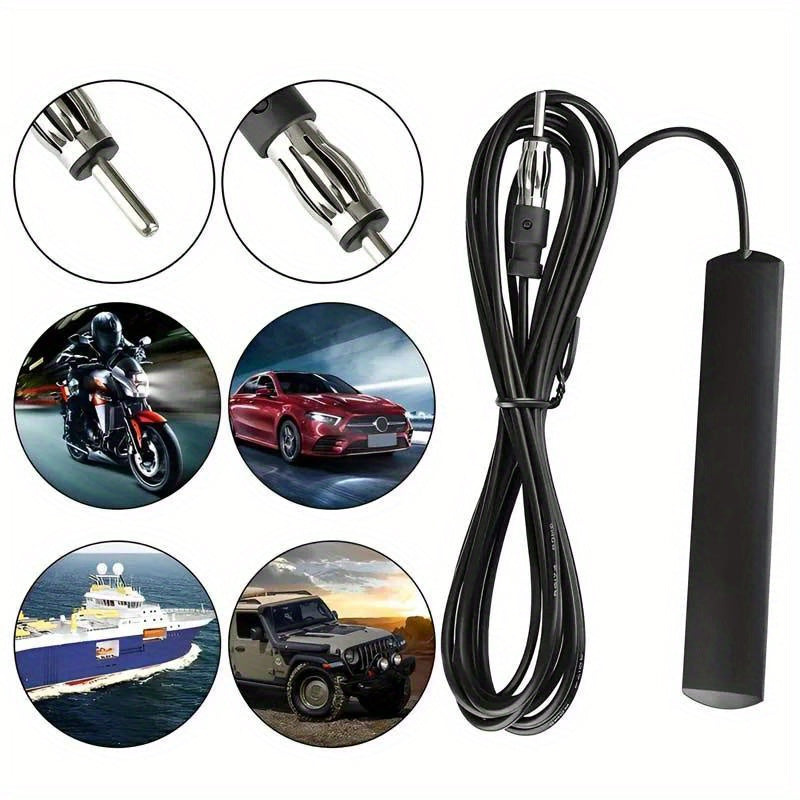 Car Radio Antenna Black 5m Cable Easy Install Stable Signal for All Vehicles