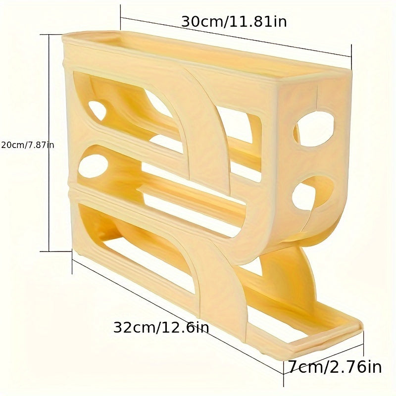 Automatic Egg Dispenser Plastic Tray Space-Saving Refrigerator Storage
