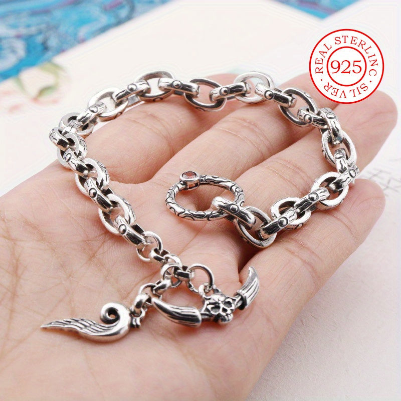 Sterling Silver Cuban Link Bracelet for Men Women Casual Jewelry Gift