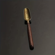 Kung Fu choy va qahva aralashtirish uchun qora sandal yog'i alloy choy qoshiq