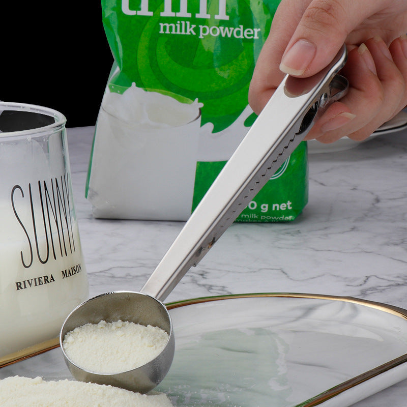 Stainless Steel Coffee Scoop and Bag Clip Set with Seal Clamp and Measuring Spoon