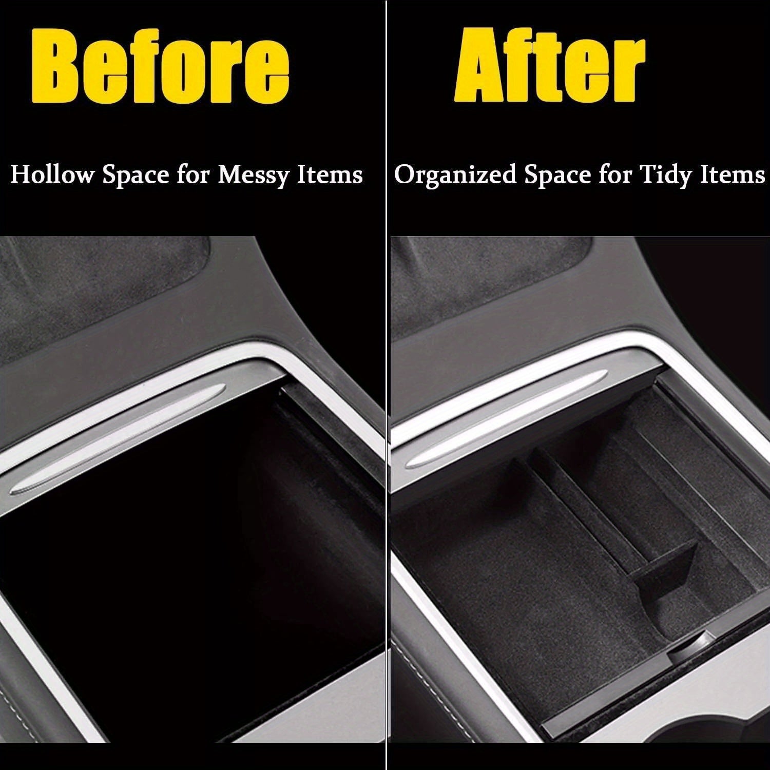Car Interior Center Console Organizer Tray Storage Box for Tesla Model 3 and Y