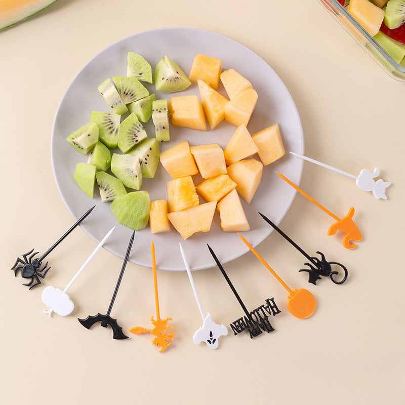 Bolalar uchun mini plastmassa tushlik qutisi bezak kartochkalari, multfilm hayvonlari, mevalar, Xellouin, yo'l harakati belgilar