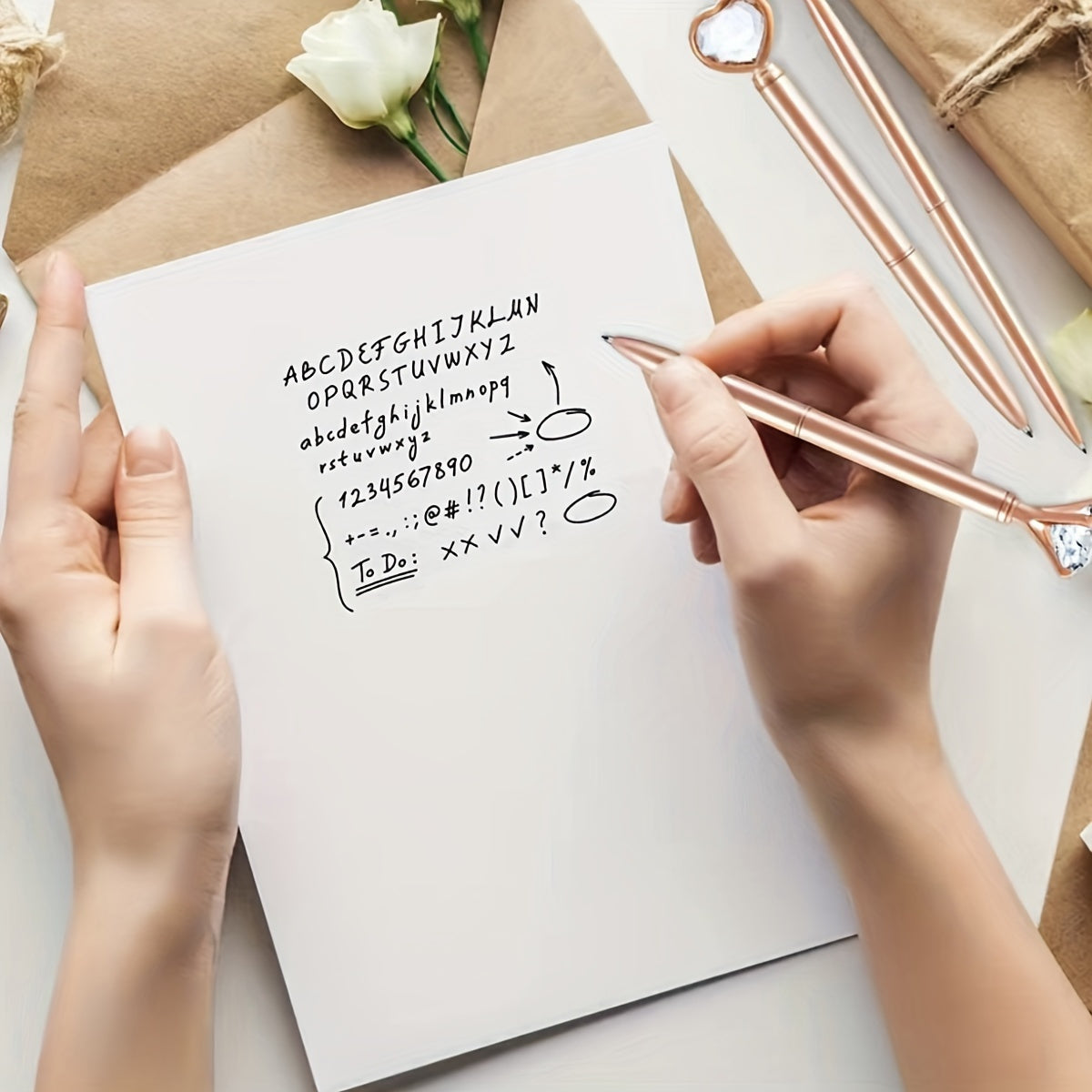 Metal Crystal Diamond Ballpoint Pen Set 3-8 Pieces for Women Journaling Office