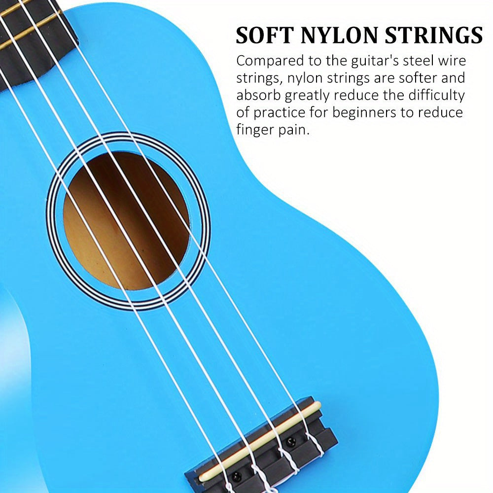 Hawaiian Ukulele Starter Kit 21 Inch with Soft Nylon Strings and Accessories for Adults