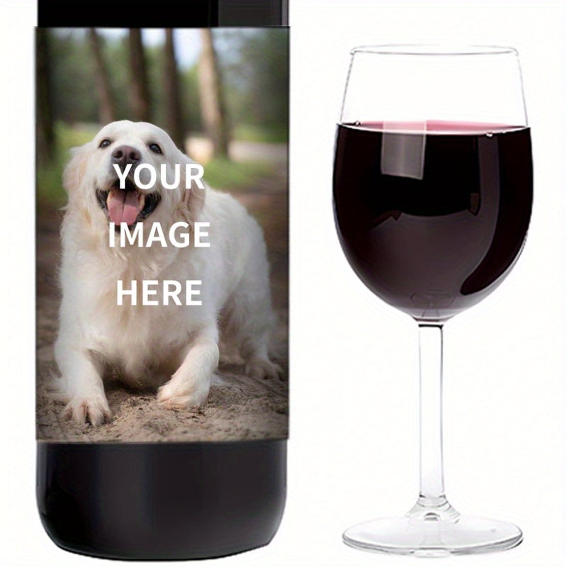 Personalized Waterproof Vinyl Stickers for Wine Bottles with Custom Pet Photos 8pcs Sun-Resistant Gift